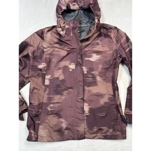 The North Face Venture 2 Rain Jacket XXL Maroon Abstract Print Waterproof Hooded